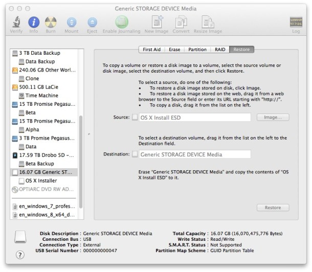 Създайте USB за инсталиране на OS X