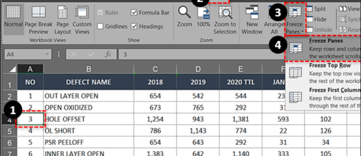 Cara Membekukan Baris Atas di Excel